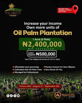 Invest in Palm Oil, Asa Ilobi, Ilaro Road, Onigbedu, Ewekoro, Ewekoro, Ogun, Mixed-use Land for Sale