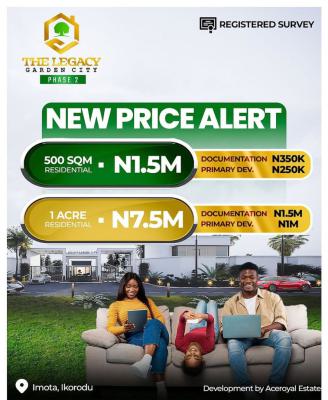 100 Percent Dryland, The Legacy Garden Phase 2, Imota, Ikorodu, Lagos, Residential Land for Sale