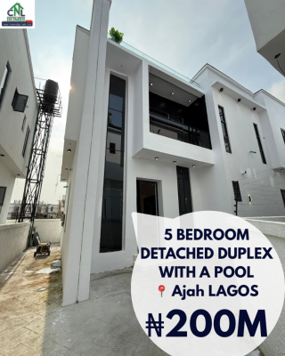 5 Bedroom Detached Duplex with a Pool, Ajah Lagos, Ajah, Lagos, Detached Duplex for Sale