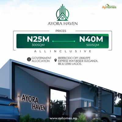 Ayora Haven, Beside Eleganza, Iberekodo, Ibeju Lekki, Lagos, Mixed-use Land for Sale