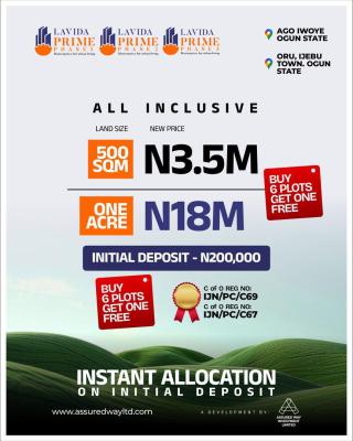 Lavida Prime ( Buy 6 Get 1 Free), Km 46, Ogun, Mixed-use Land for Sale