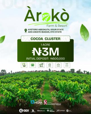 a Cocoa Cluster Farm  with Registered Survey and Deed of Assignmen, Aroko Farm & Resort,africas First Luxury Farm Aiyetoro, Abeokuta South, Ogun, Mixed-use Land for Sale