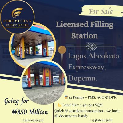 Prime Licensed Filling Station, Lagos Abeokuta Expressway, Dopemu, Agege, Lagos, Filling Station for Sale