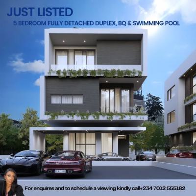 5 Bedroom Fully Detached Duplex with a Bq, Pool & Study, Lekki Phase 1, Lekki, Lagos, Detached Duplex for Sale