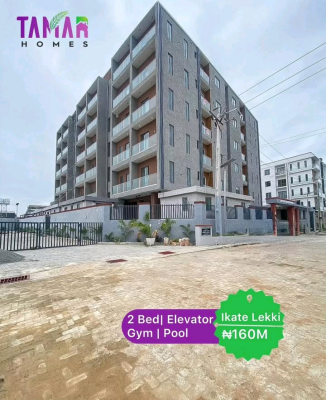 2 Bedroom with Elevator, Pool, Gym, Ikate, Lekki, Lagos, Flat / Apartment for Sale