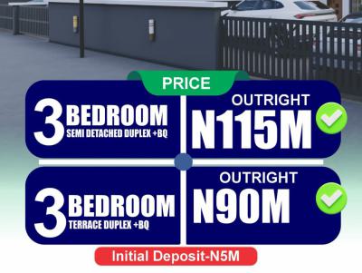 Luxury Duplexes in a Secure and Prime Estate, Lekki Epe, Abijo, Lekki, Lagos, Semi-detached Duplex for Sale