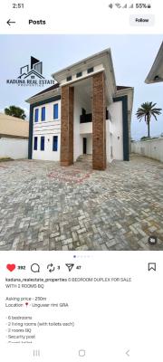 6 Bedroom Duplex  with 2 Rooms Bq  Asking Price - 250m Locati, Kaduna North, Kaduna, House for Sale