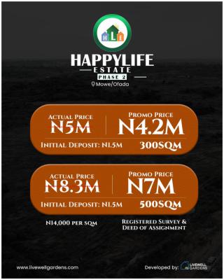 Affordable Plots of Mixed-use Land, Happy Life Estate, Mowe Ofada, Ogun, Mixed-use Land for Sale