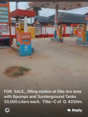 Filling Station @oke Aro Ogun, Oke-aro Ogun, Oke-aro, Ogun, Filling Station for Sale