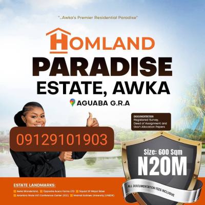 Plots of Luxury Land in Awka, Aguaba Gra, Awka, Anambra, Residential Land for Sale