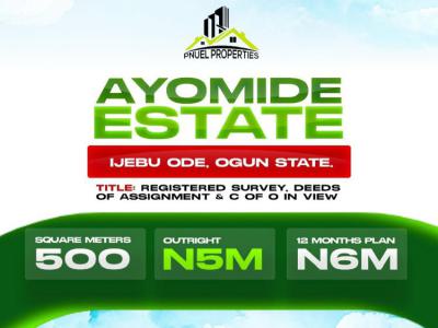 Land Banking Investment Opportunity, Ayomide Estate, Ijebu Ode, Ogun, Land for Sale