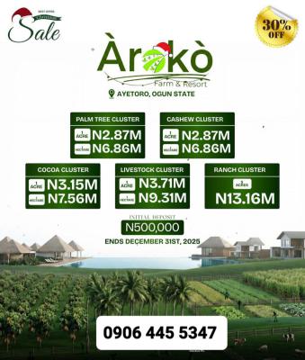 (6 Plots) Acres of Cocoa Farm Land: Acres and Hectares, Aiyetoro Town, Abeokuta North, Ogun, Land for Sale