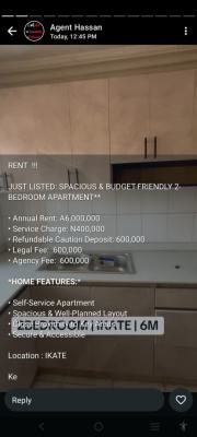 Serviced 2 Bedroom Flat Up Floor ( Video Available), Ikate, Lekki, Lagos, Flat / Apartment for Rent