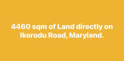 4460 Sqm of Land, Directly on Ikorodu Road, Maryland, Lagos, Land for Sale