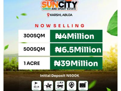 a Beautiful Eco-friendly Estate, Sun City Green and Smart Estate, Karshi, Abuja, Land for Sale