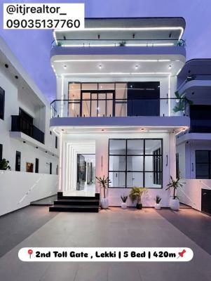 Contemporary 5 Bedroom Detached Duplex with Swimming Pool and Bq, 2nd Toll Gate, Lekki, Lagos, Detached Duplex for Sale
