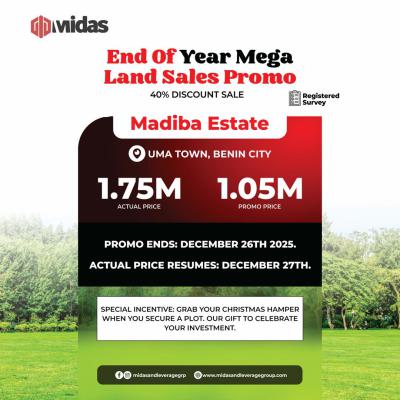 Own a Pieces of Legacy in Land with  Payments Plan Options, Madiba Estate, Uma Community, Benin, Oredo, Edo, Residential Land for Sale