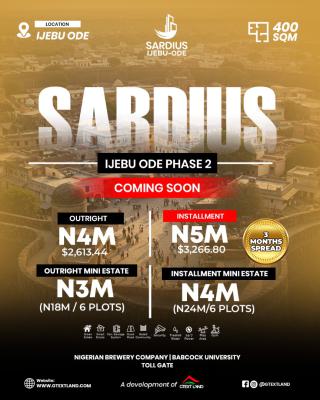 Land, Sardius Estate Phase 2, Along Babcock University and Nigeria Brewery Company, Ijebu Ode, Ogun, Land for Sale