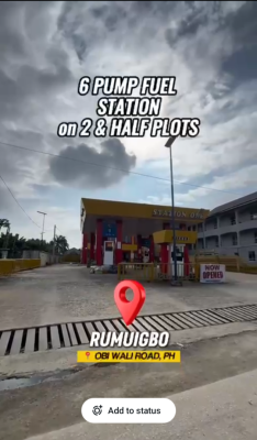 6 Pumps Fuel Station, Obawali Road, Rumuigbo, Port Harcourt, Rivers, Filling Station for Sale