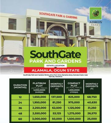 Land, Alabata, Southgate Park and Gardens, Abeokuta South, Ogun, Mixed-use Land for Sale