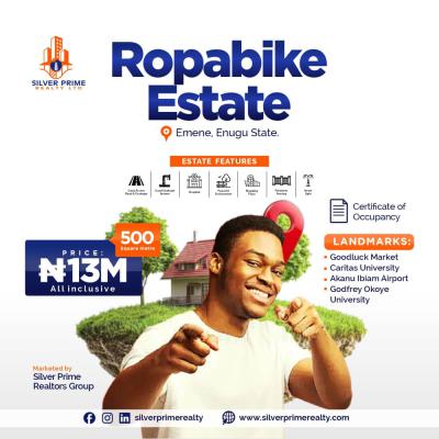 Estate Land, Ropabike Housing Estate, Emene, Enugu, Enugu, Mixed-use Land for Sale