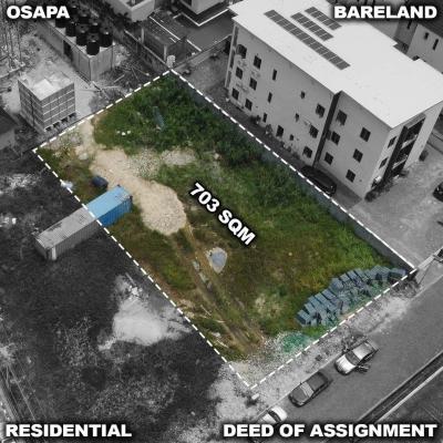 Bareland 703 Square Meter Land, Osapa, Lekki, Lagos, Residential Land for Sale