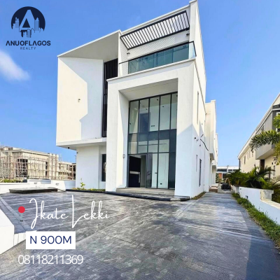 Magnificent 5 Beds Semi Detached Duplex  with a Private Pool, Exterior, Ikate, Lekki, Lagos, Detached Duplex for Sale
