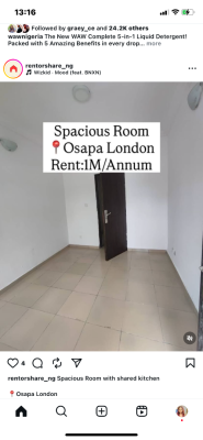 Spacious  Bq, Osapa, Lekki, Lagos, Self Contain (single Rooms) for Rent