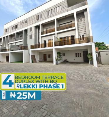 4 Bedroom Terrace Duplex with Bq, Lekki, Lekki Phase 1, Lekki, Lagos, Terraced Duplex for Rent