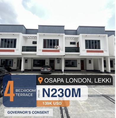 Lovely 4 Bedroom Terrace Duplex with Swimming Pool and Bq, Osapa London, Osapa, Lekki, Lagos, Terraced Duplex for Sale