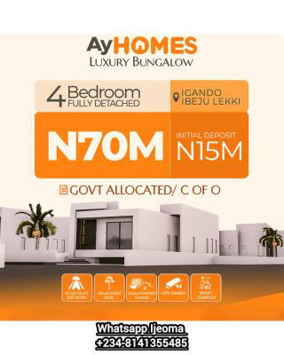Ayhomes Luxury 4 Bedroom Private Bungalows, a Fully Detached 4-bedroom Bungalow for N70m? Before Eleko Junction, Igando Orudu, Ibeju Lekki, Lagos, Detached Bungalow for Sale