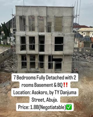 Luxury 7 Bedroom Fully Detached Mansion with Bq, Basement, Elevator, Ty Danjuma, Asokoro District, Abuja, Detached Duplex for Sale