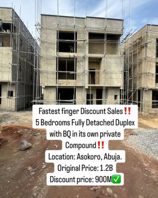 Off Plan 5 Bedroom Detached Duplex with Bq, Aya Round About, Asokoro District, Abuja, Detached Duplex for Sale