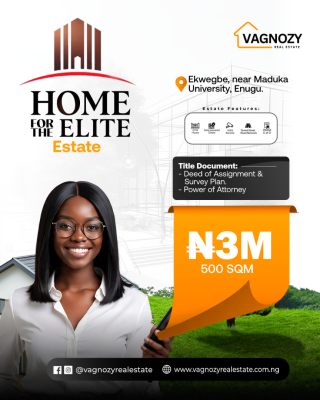 Home of The Elites, Ekwegbe 1 Minutes From Maduka University, Enugu!, Enugu, Enugu, Residential Land for Sale