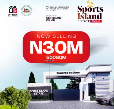 Estate Land, Sports Island Estate, Centenary City, Enugu, Enugu, Residential Land for Sale