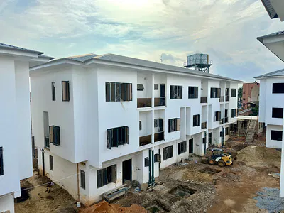 New End Unit (Cornerpiece) 4 Bedrooms Terraced House with BQ — Awuse Estate, Opebi, Ikeja, Lagos