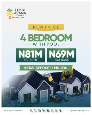4 Bedroom Bungalow with a Pool (finished), Ibeju Lekki, Lagos, Detached Bungalow for Sale