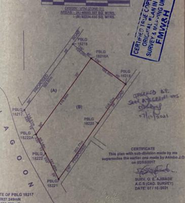92,000sqm (23 Acres) Land with C of O at Ijegun Satellite Town., Ijegun Satellite Town, Amuwo Lagos State, Satellite Town, Ojo, Lagos, Mixed-use Land for Sale
