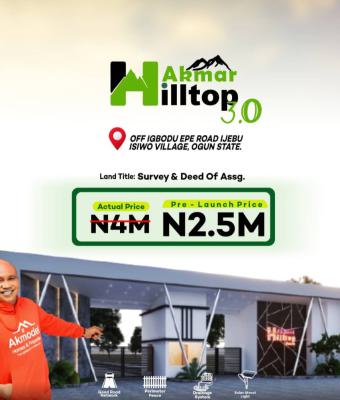 100% Dry Land with Instant Allocation, Akmar Hiltop Located Off Igbodu Epe Ijebu-isiwo Expressway, Ijebu North, Ogun, Mixed-use Land for Sale