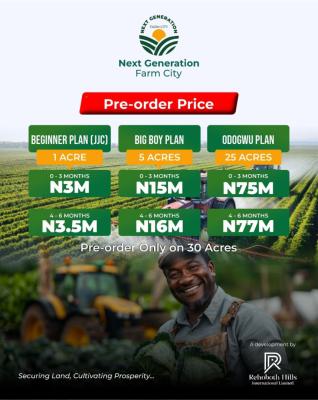 New Generation Farm City, Rounder Close to Lafenwa, Abeokuta South, Ogun, Land for Sale