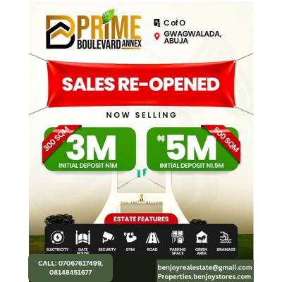 Prime Boulevard Annex 300sqm, Gwagwalada, Abuja, Land for Sale