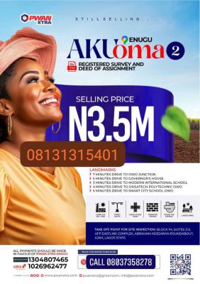 Plots of Affordable Land, Owo Polytechnic Axis, Enugu, Enugu, Mixed-use Land for Sale