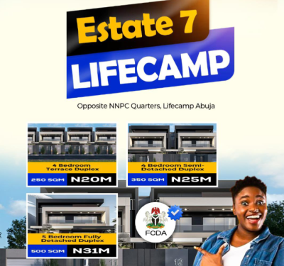 50% Discount 250sqm for Terrace, Life Camp, Abuja, Residential Land for Sale