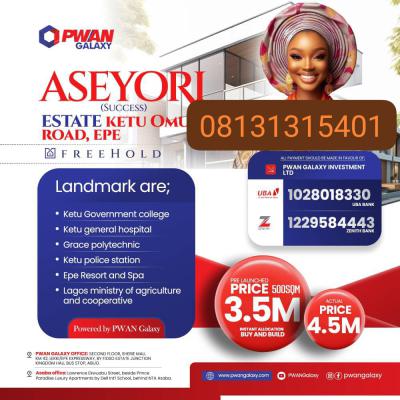 Plots of Affordable Land in Epe, Ketu Omu, Epe, Lagos, Mixed-use Land for Sale