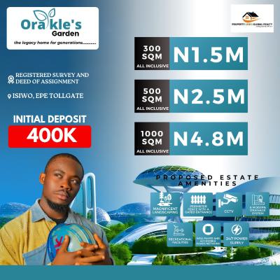 Land with Flexible Payment Freehold and Registered Survey, Orakles Garden Positioned at Isiwo, Epe/ijebu Ode Express Way., Epe, Lagos, Residential Land for Sale