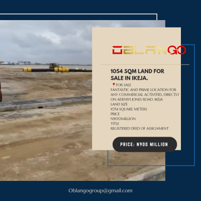 1054 Sqm Land Available in Ikeja, Adeniyi Jones, Ikeja, Lagos, Land for Sale