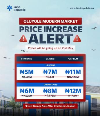 Land, Oluyole Modern Market, New Garage Roundabout, Oluyole Local Government, Ibadan, Oyo, Commercial Land for Sale