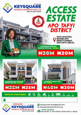 Buildable and Livable Estate Plot, Access Estate, Apo Tafyi District, Apo, Abuja, Residential Land for Sale