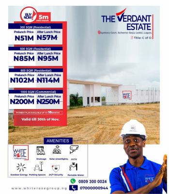 Strategically Located with Certificate of Occupancy Selling Prelaunch, The Verdant, Ayetoro Government Scheme Lekki Epe -expressway, Ibeju Lekki, Lagos, Residential Land for Sale