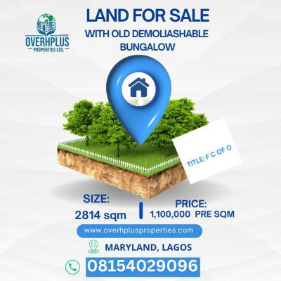 Prime 2840sqm Plot of Land in a Developed Neighborhood, Maryland, Ikeja, Lagos, Mixed-use Land for Sale